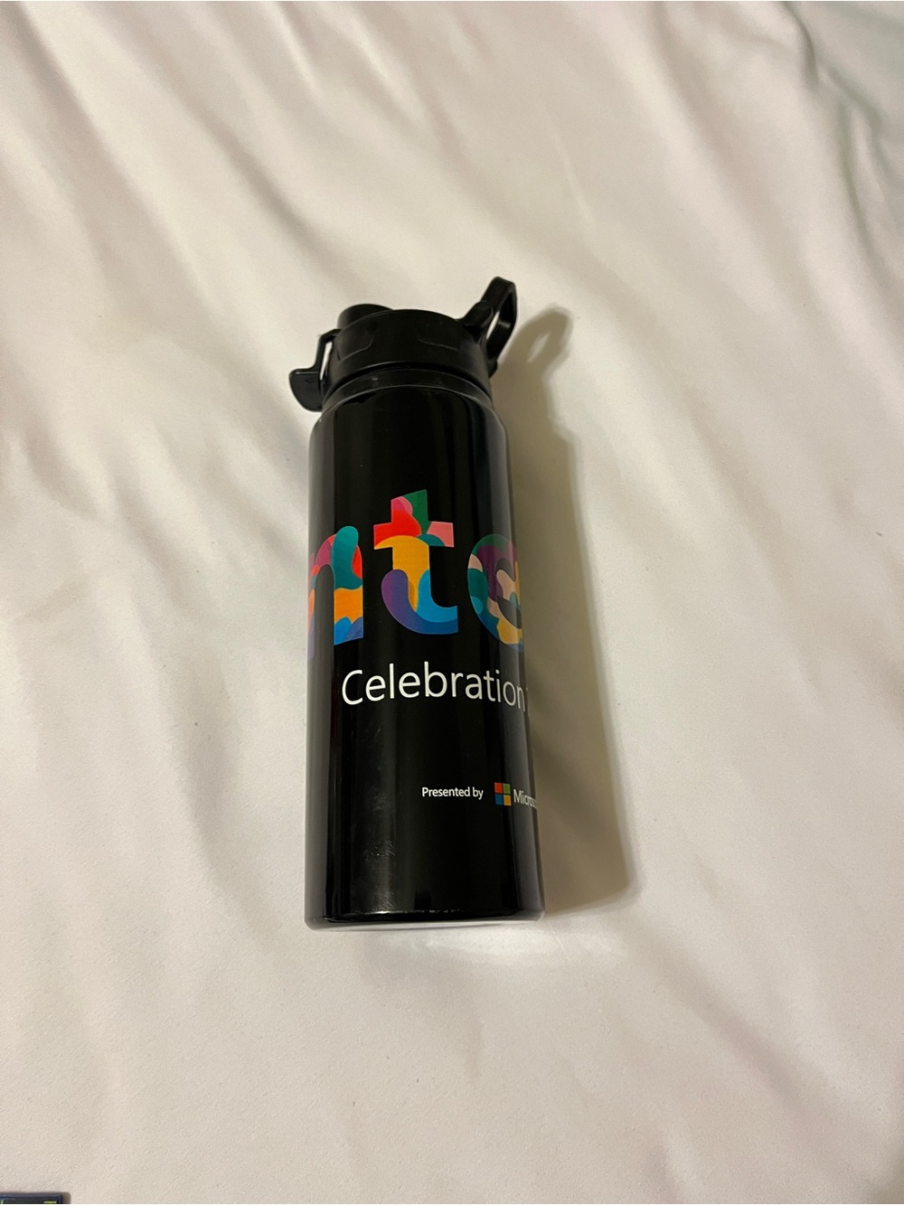 Microsoft Water Bottle 25oz Black Celebration 2023